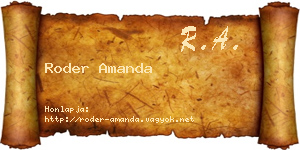 Roder Amanda névjegykártya